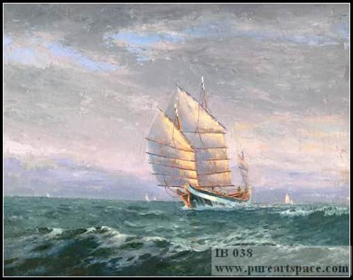 warship art painting