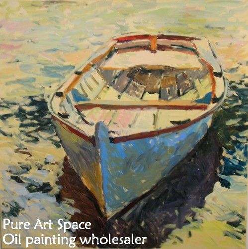 Blue boat painting for sale 
