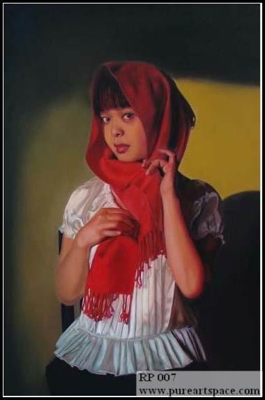 Girl wear red scarf