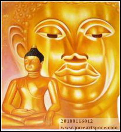 two gold buddha