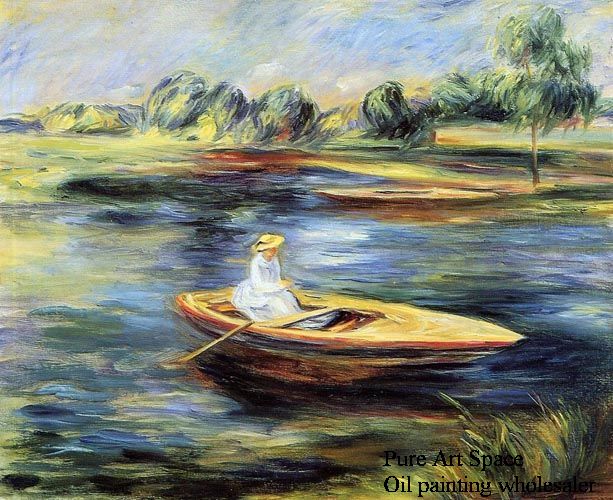 Young woman seated in a rowboat