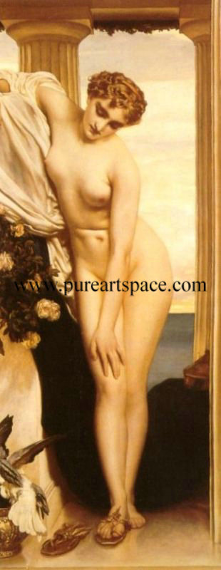 Venus disrobing for bath